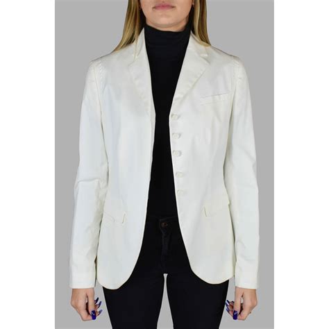 chaqueta prada blanca|Chaqueta de algodón cropped en blanco .